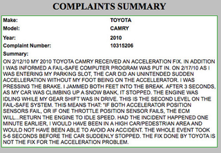 Illustration for article titled Toyota Owners Filing Unintended Acceleration Complaints Over "Fixed" Vehicles